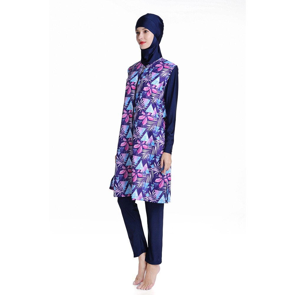 Muslim Conservative Swimwear Vest Tight Stitching Ladies One-piece Swimsuit Burkinis Offshore Beach Swimming