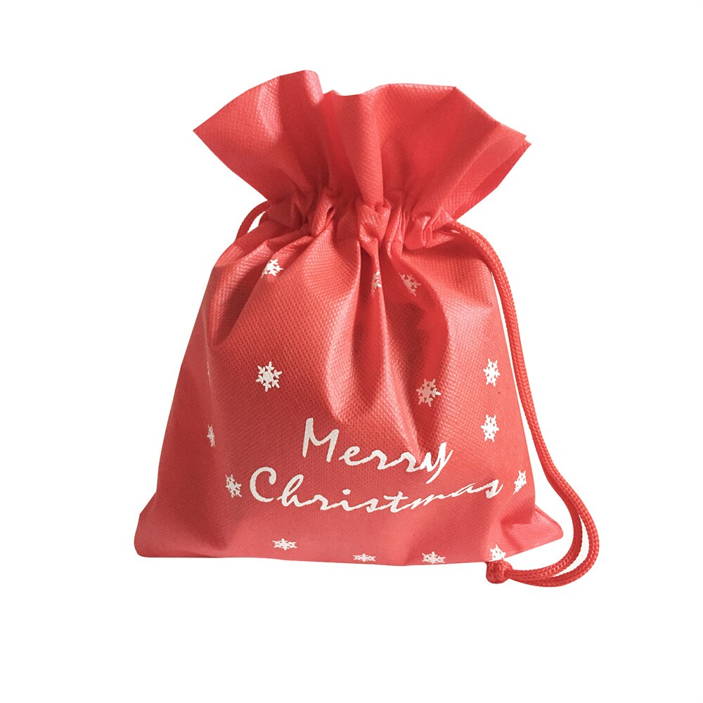 Non-woven Christmas Bags Drawstring Candy Bags Merry Christmas Decorations for Home Year 2022 Bags: 1PC / 17x23 cm