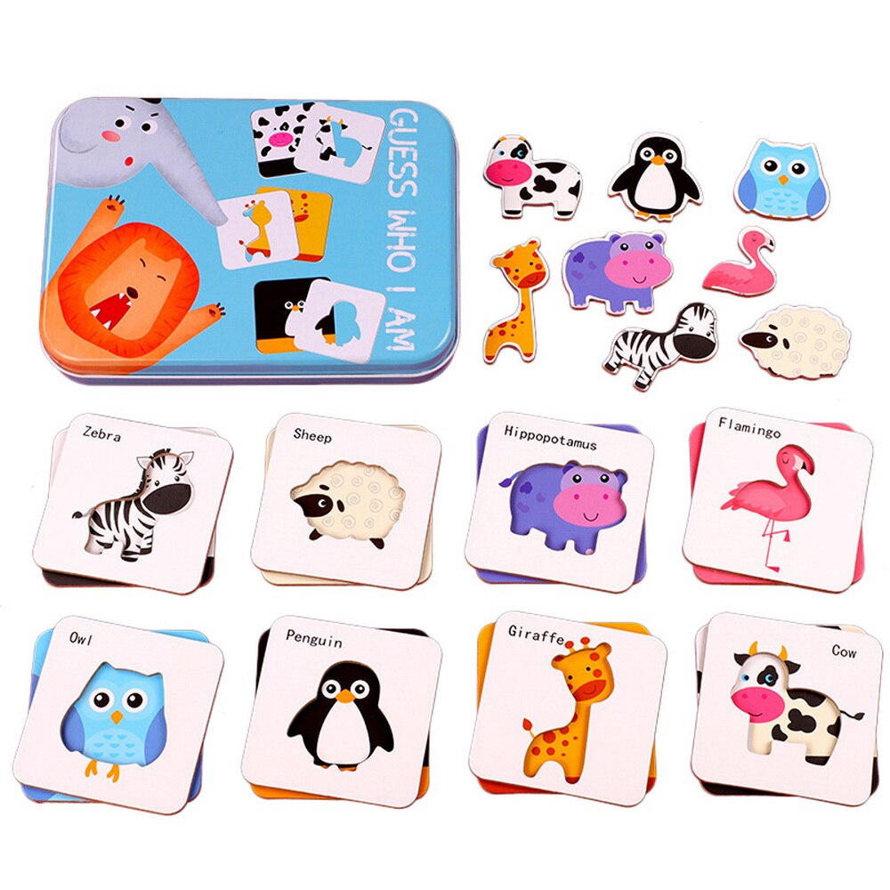 Baby 24 Pcs Card Jigsaw Cognitie Puzzel Vorm Matching Puzzel Cognitieve Leren Vroege Onderwijs Kaart Leren Speelgoed In Een Doos: 2