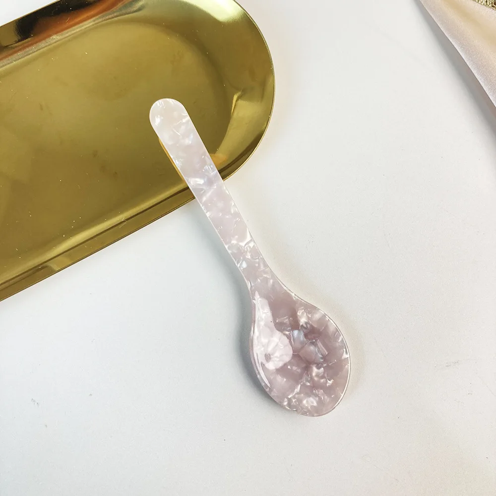 Kleurrijke acryl ijslepels, koffiekaviaar roerlepels, dessert theelepels, keukengerei, knutselgereedschap: Zwart