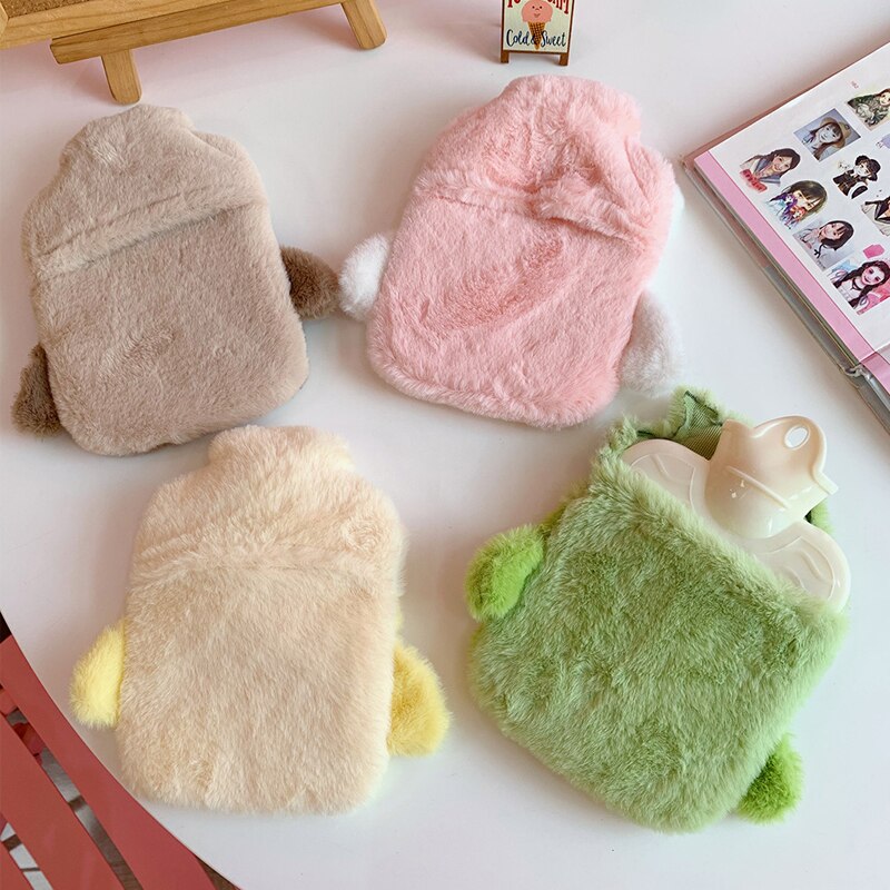 Japonais mignon dessin animé bouillotte hiver en peluche main plus chaude fille portable double couche petit sac d'injection d'eau