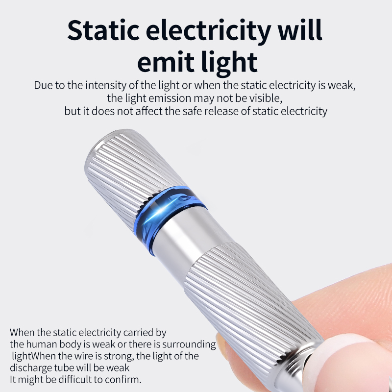 Statischer Stab, elektrostatischer Entlader, tragbarer antistatischer Schlüsselbund, Winter-Trockenklima-Statik-Eliminator, LED-Stromerkennung