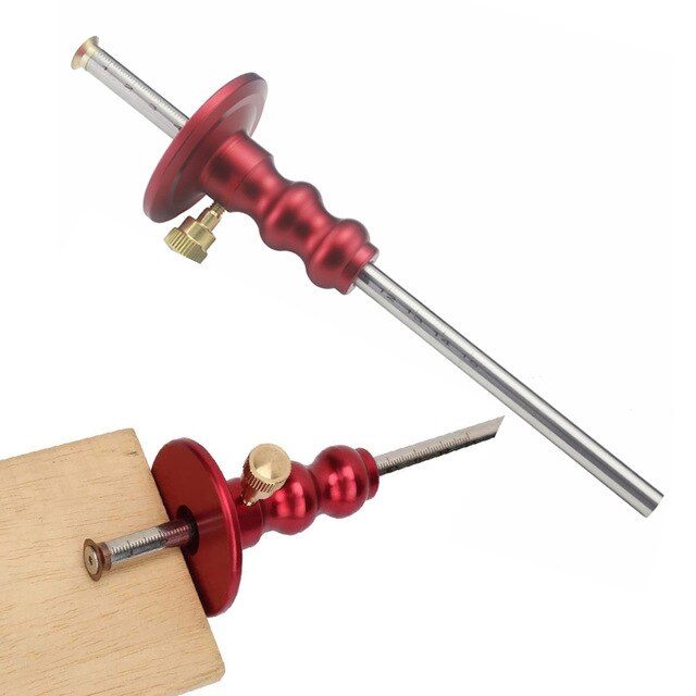 European Woodworking scriber , Woodworking Scribe-line Marking Device WoodWorking Crossed-out Ruler Tool: single red