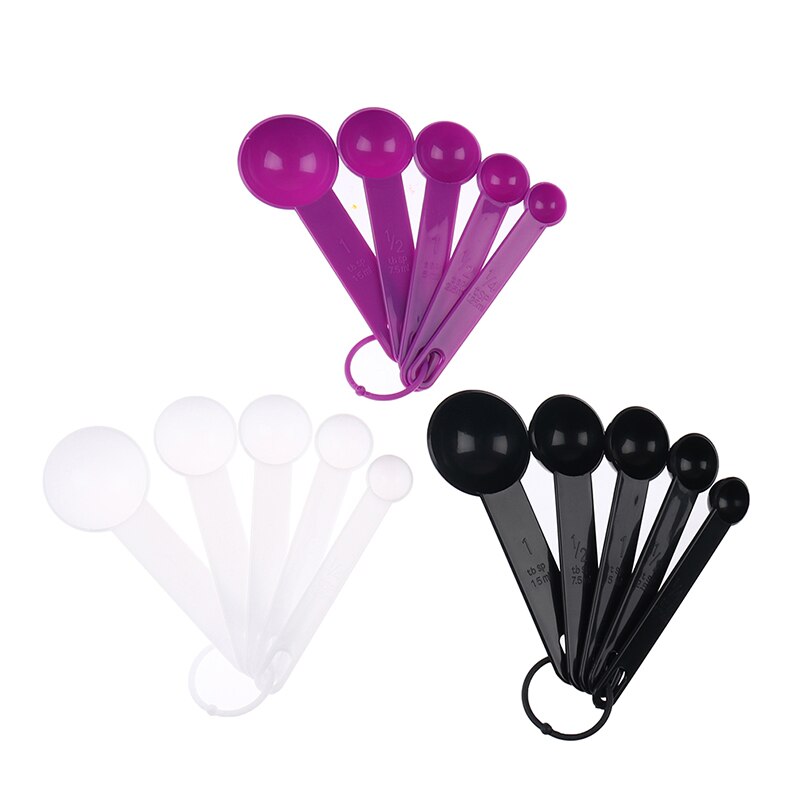 1Set Lovely Colorful Plastic Measuring Cups Measure Spoon Kitchen Tool Kids Spoons Measuring Set Tools For Baking Coffee Tea