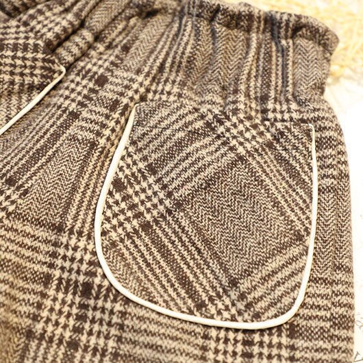 Meisjes Wollen Plaid Shorts En Najaar Stijl Losse Leggings Koreaanse Kinderen P5460