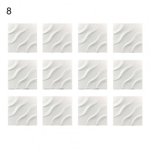 Multi Styles 12Pcs Easy to Cut 3D Wall Panel Decor Easy to Cut 3D Wall Panel 3D for Hotel: 8