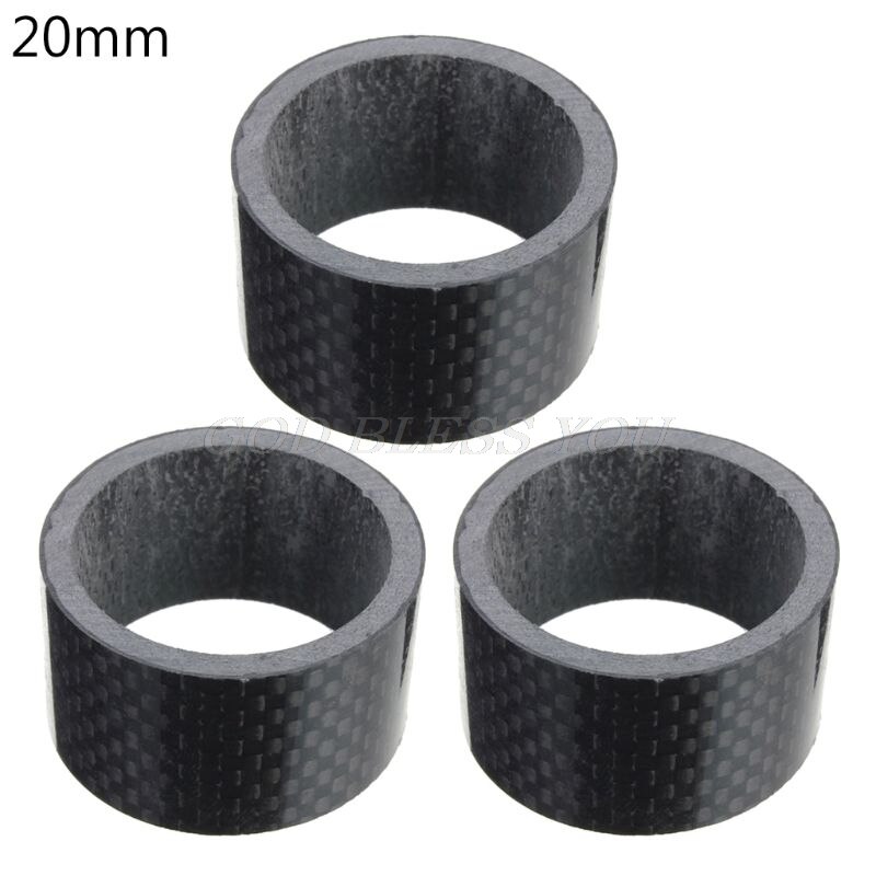 Espaciadores de horquilla de fibra de carbono para bicicleta, junta de anillo para bicicleta, arandela frontal para bicicleta de carretera, espaciadores para manillar de bicicleta, triangulación de: 20mm