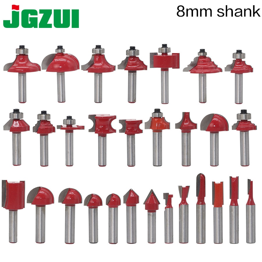 1 st 8mm Schacht hout router bit Rechte frees trimmer reiniging flush trim hoek ronde cove doos bits frezen Cutte