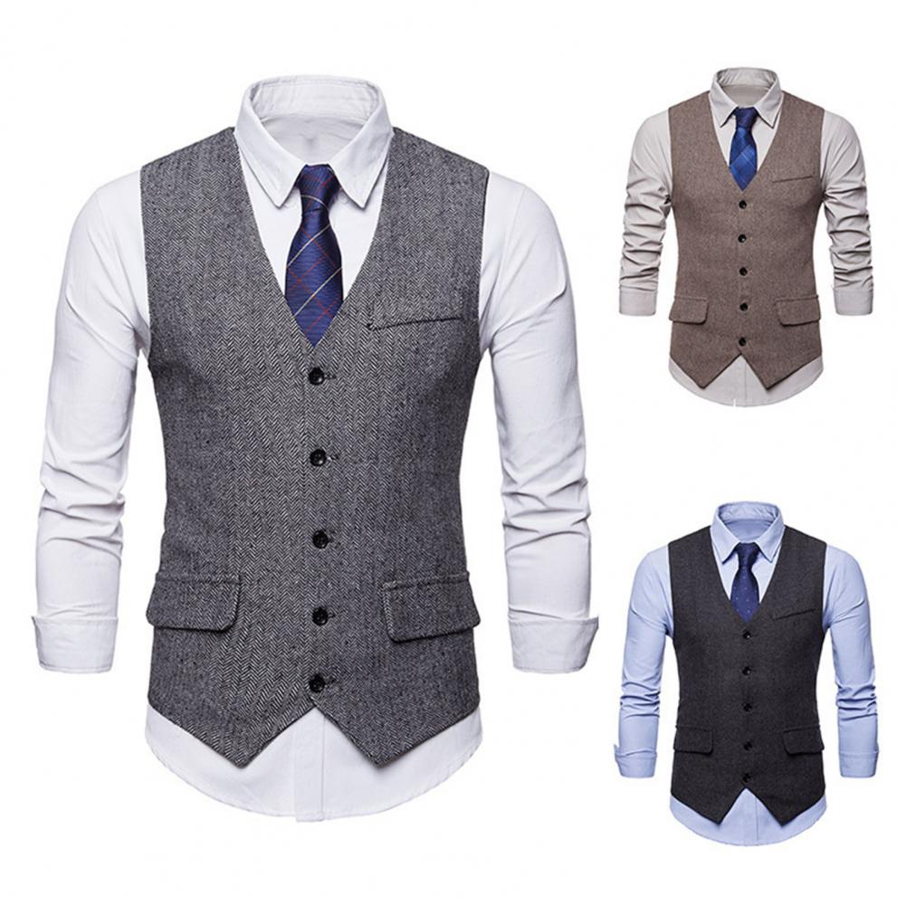 Chaleco Formal de negocios para hombre, ropa de trabajo Simple y Popular de Color sólido, transpirable, Formal, ajustada