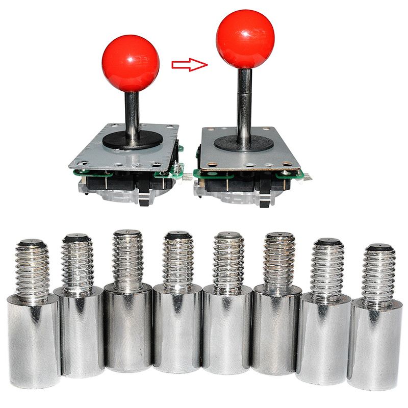 Joystick pour Arcade SANWA, 8 pièces, tige d'extension 15mm, axe