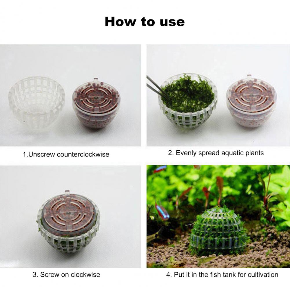 Zoetwateraquarium Mosbal Aquarium Mosbalhouder met filtersteen voor garnalentank Levende planten voor zoetwater voor mos
