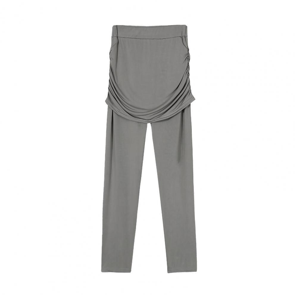 Calças saia calças respiráveis saia rasgo resistente fino ajuste prático longo magro leggings saia: 2XL / Grey