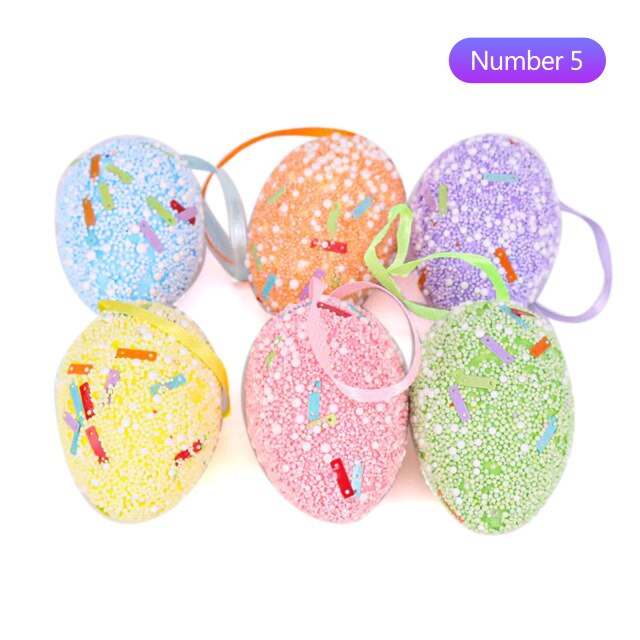 6Pcs Paaseieren Diy Eierschaal Kinderen Handgemaakt Speelgoed Pasen Decoraties: 5