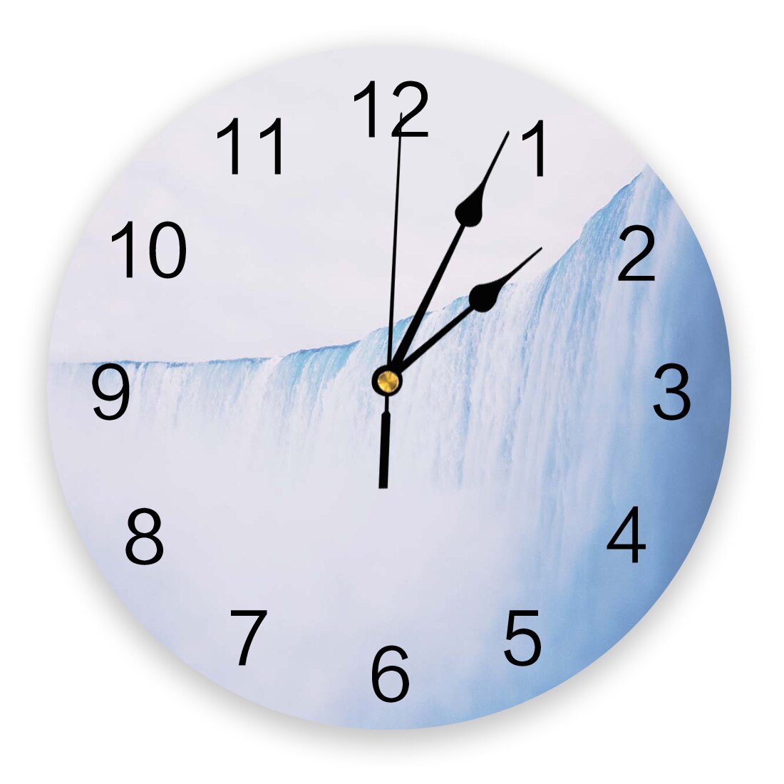 White Niagara Falls Cliffs PVC Wall Clock Home Decor Bedroom Silent Clock Kitchen Living Room Wall Digital Clock