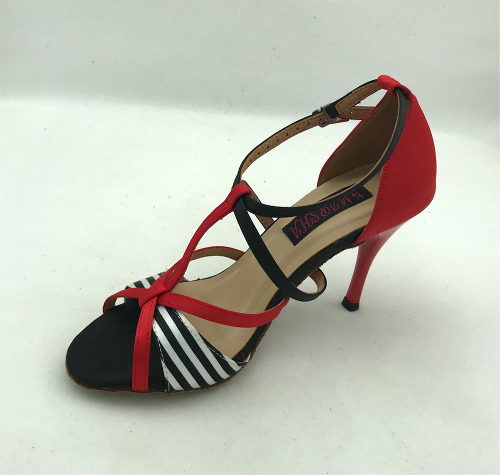 Zapatos de baile latino profesionales a la para mujer, zapatos de salón para salsa tango, zapatos de boda y de satén rojo 6232B-BRS