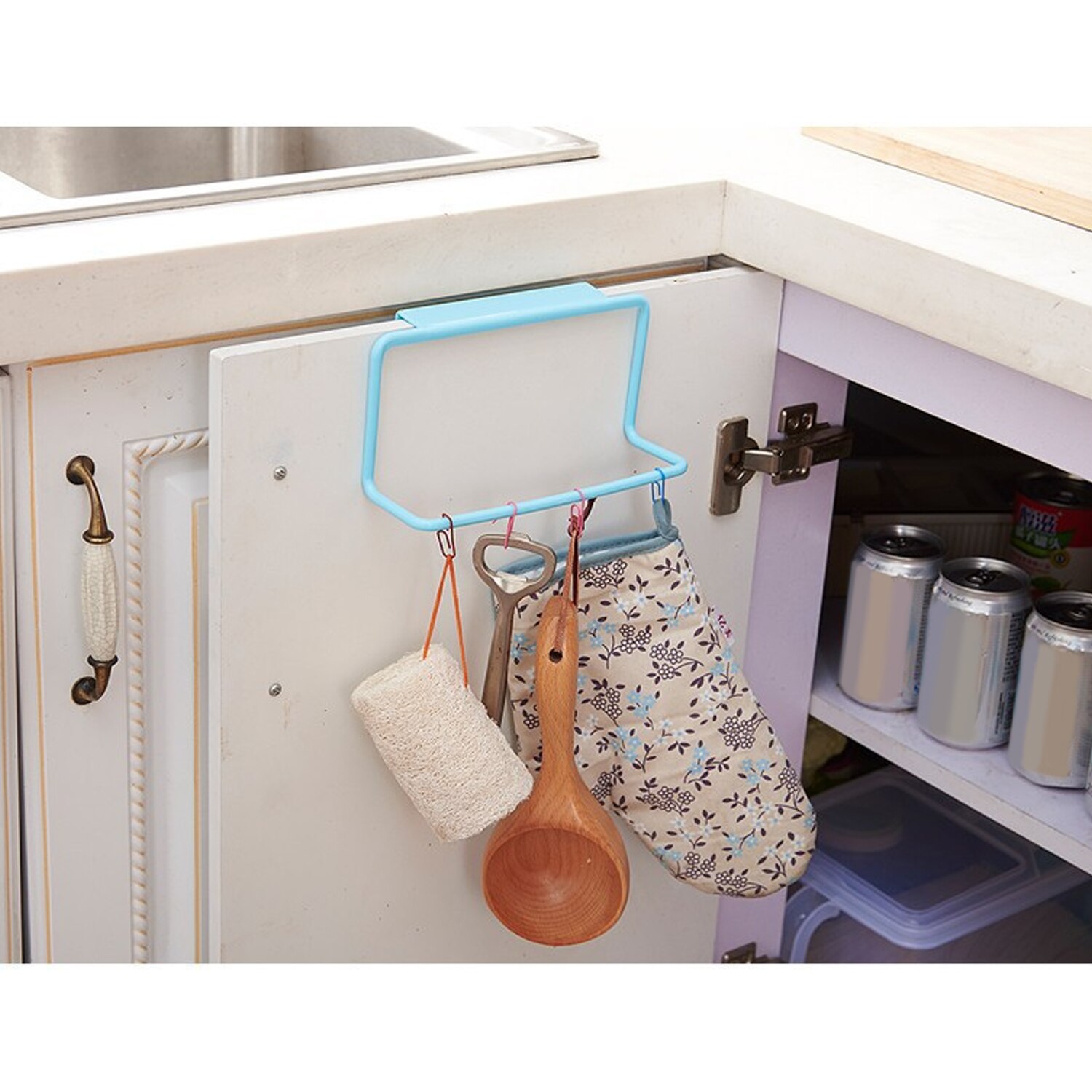 Behogar multifunktions hængende håndklædeholder opbevaringsholder holder bøjlehylde til badeværelse køkken skabskab over dør