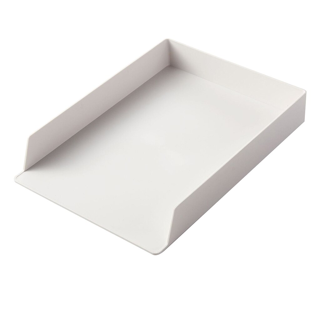 A4 Paper Organizer Document Pen Case Office Table Desk Storage Superposition Filling File Box Plastic A4 Size Storage B: A white