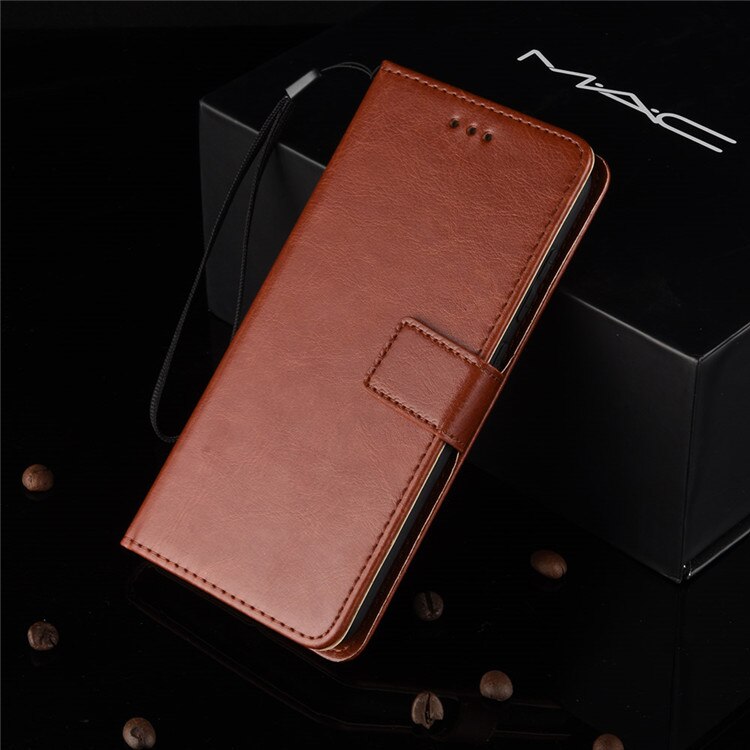 For LG K20 Case For LG K20 Dual Retro Wallet Flip Style Glossy Skin PU Leather Phone Cover For LG K20 LMX120EMW Case: brown