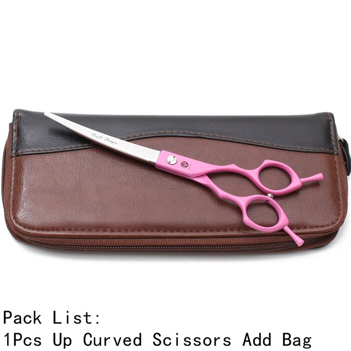 7" Purple Dragon Japanese 440C Up Curved Scissors Grooming Scissors Pet Scissors Bend Up Shears Animal Shears Z4009: Z4009 Fen UC 7YY