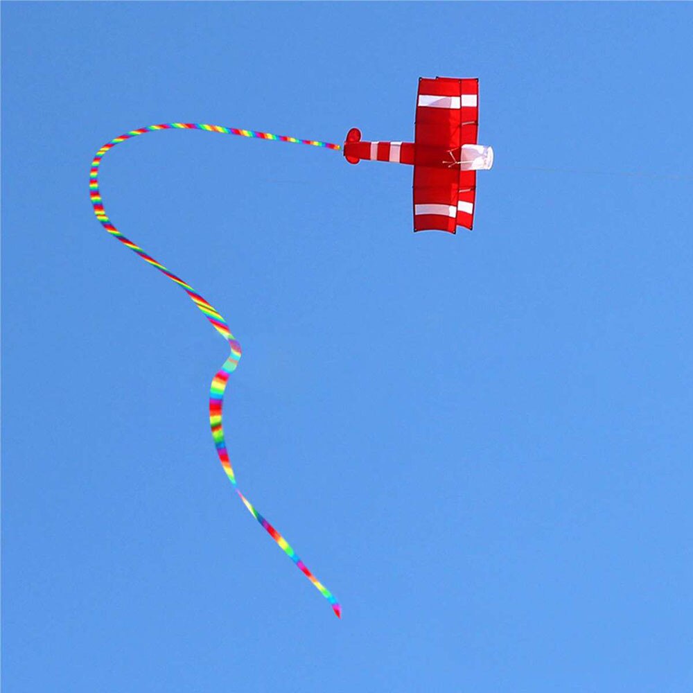 3d enkele lijn rode witte vliegers outdoor fun sport strand vlieger met rode staart gemakkelijk te vliegen grote vlieger vliegtuig