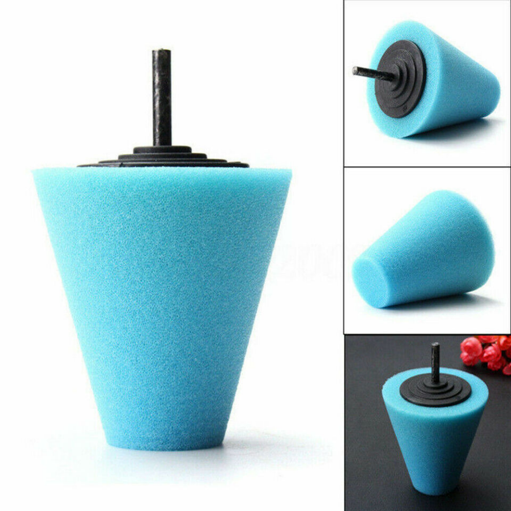 Éponge de polissage pour moyeu de voiture, 2 pièces, tête de meulage en métal et plastique, éponge conique, roue d'éponge de polissage