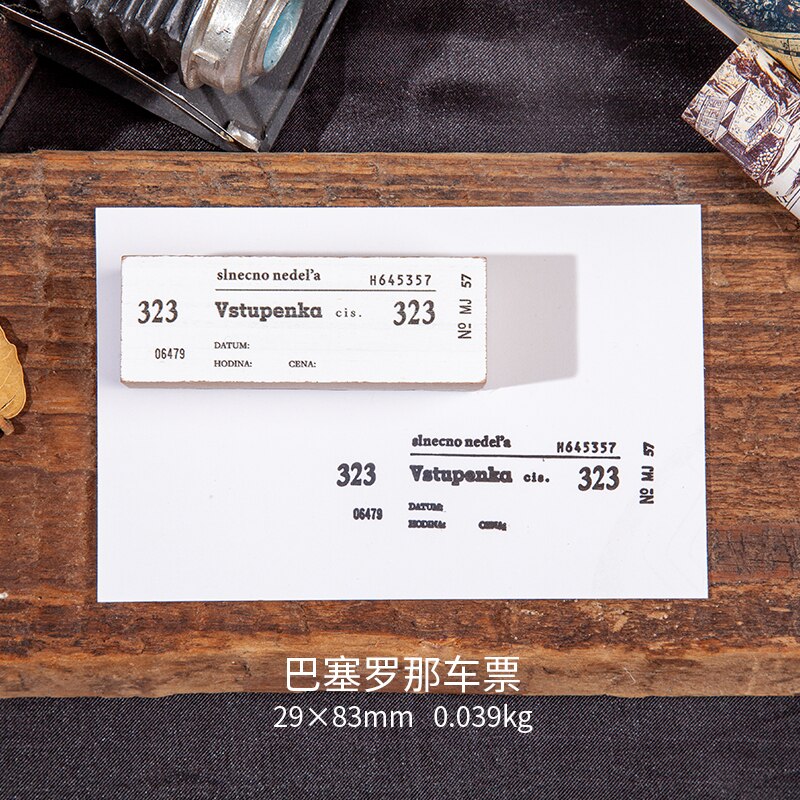 retro Reise Holz Dichtung Antike Eintrittskarten dekoration stempel holz stempel für scrapbooking schreibwaren DIY handwerk Standard: 6