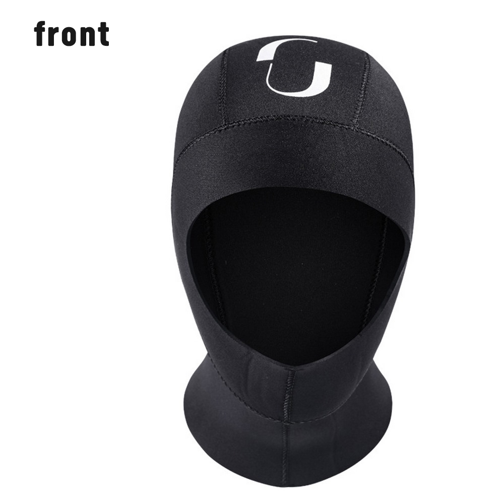 Gorra negra de neopreno de 5mm para hombre y mujer, traje de buceo, capucha elástica, buceo, Surf, Kayak, Bodyboard, natación, cubierta para la cabeza de invierno