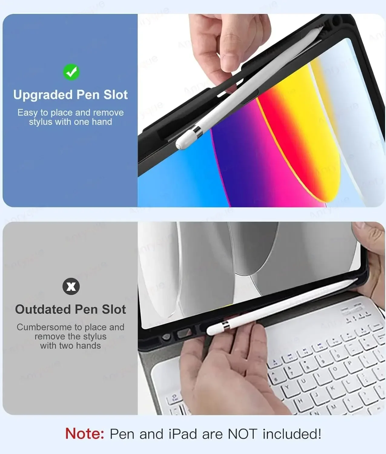 Draadloze Toetsenbord Case voor iPad Air 11 ''M2 2024 Air 6e Generatie met Potlood Houder Afneembare Toetsenbord cover Funda