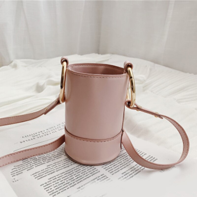 Mode Vrouwen Schoudertas Creatieve Messenger Crossbody Bag Leuke Cilindrische Emmer Handtas Wilde Diagonaal: pink