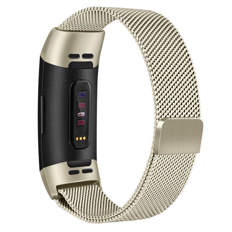 9 Colors For Fitbit charge 3 Fitness Band Magnetic Milanese Stainless Steel bracelet Replacement bands For charge3 strap: F / Large