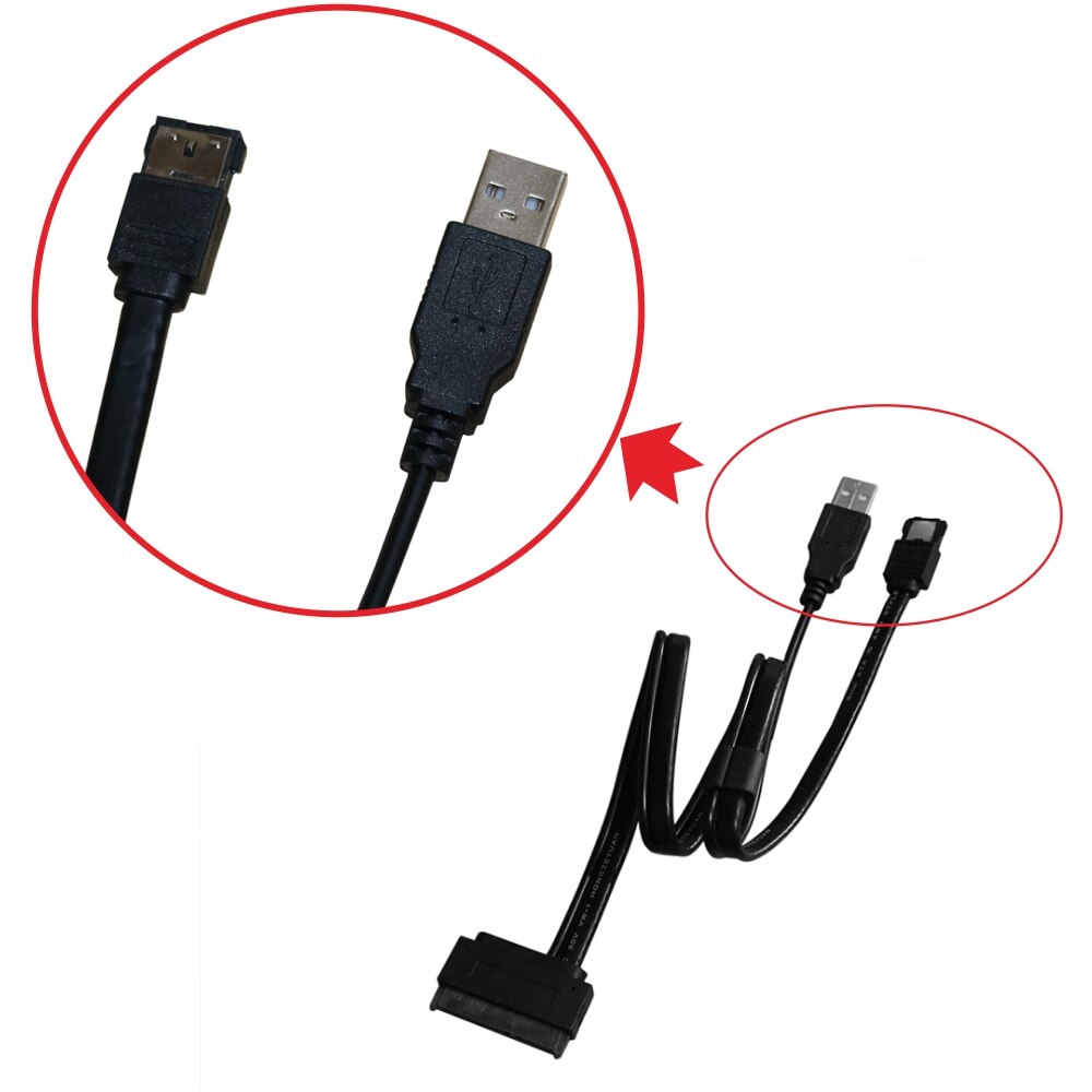 SATA to E-SATA Cable for Mini NVR E-SATA Port Expansion for External 2.5 inch SATA HDD using External DC5V Power Supply
