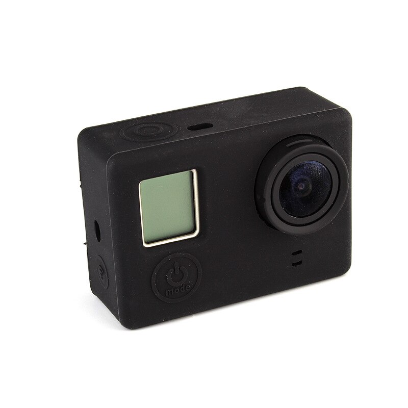 För gopro tillbehör skyddsfodral mjukt gummi silikon silica ge protector hölje bakdörr för go pro hero 3+ 4: Svart