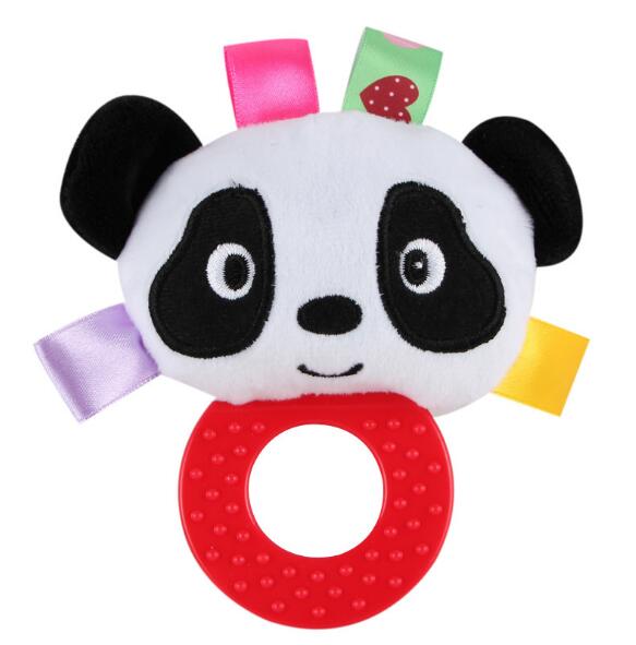 Babyspeelgoed met handvat, bel, babyspeelgoed van 0-12 maanden, cartoon pasgeboren, pluche rammelaar, bel, handspeelgoed, zachte babymobiel, babybel: Panda