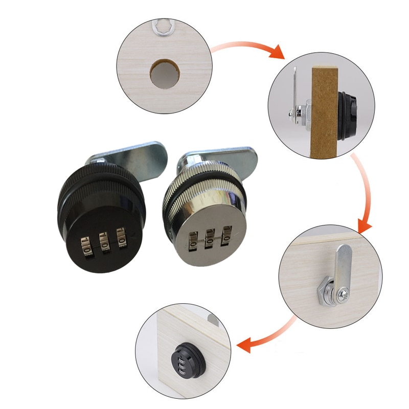 3 Digit Combinatie Kast Lock Zinklegering Wachtwoord Sloten Beveiliging Domotica Cam Lock Voor Mailbox Kabinet Deur Hardware