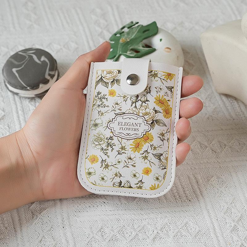 Portatarjetas extraíble Adorable portátil con múltiples ranuras para tarjetas: tarjeta de identificación, tarjeta bancaria, organizador de tarjetas de autobús para mujeres: BLANCO