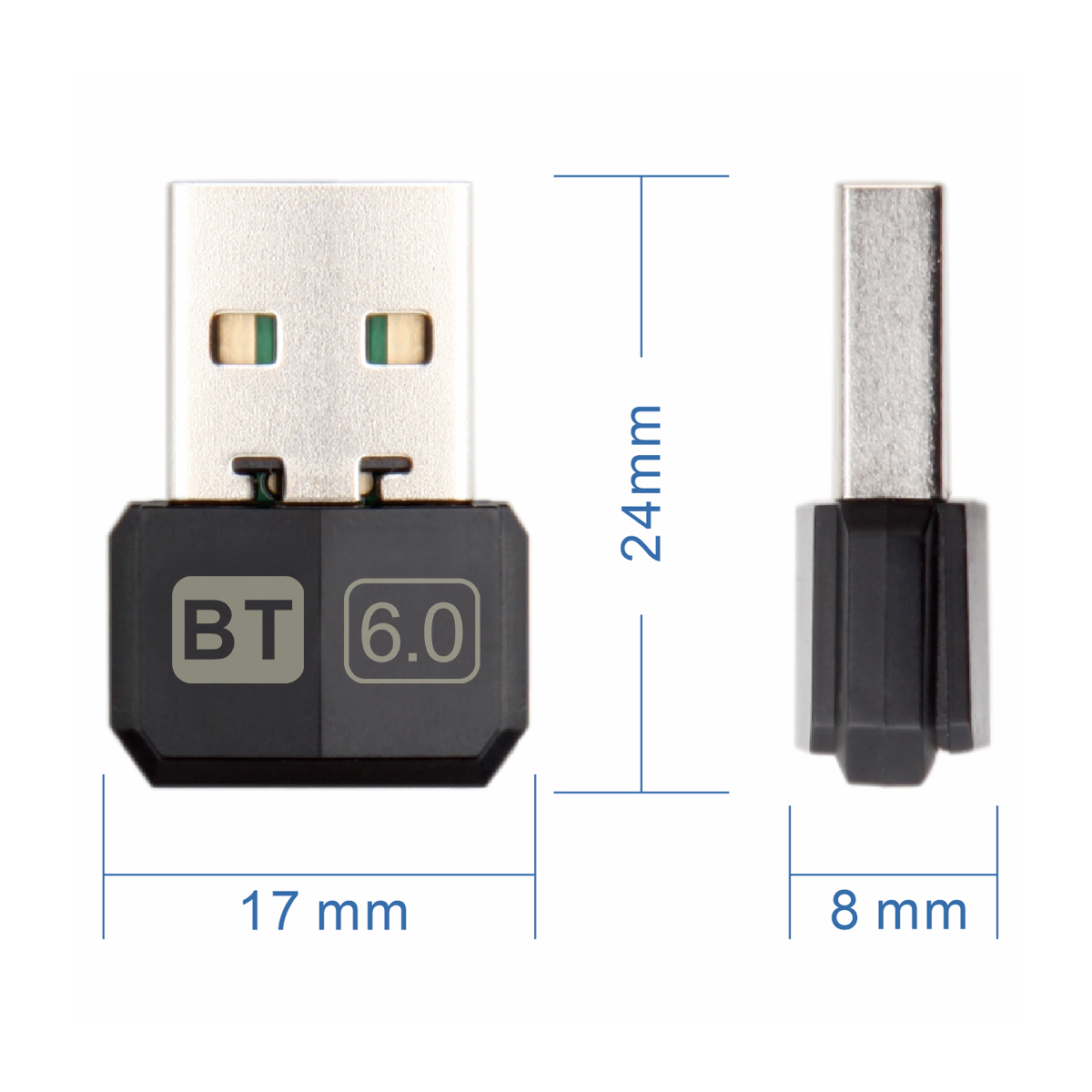 Adattatore bluetooth usb, dongle bluetooth 6.0 per pc windows 11/10/8.1/8/7,  ricevitore e trasmettitore bluetooth per tastiera/mouse