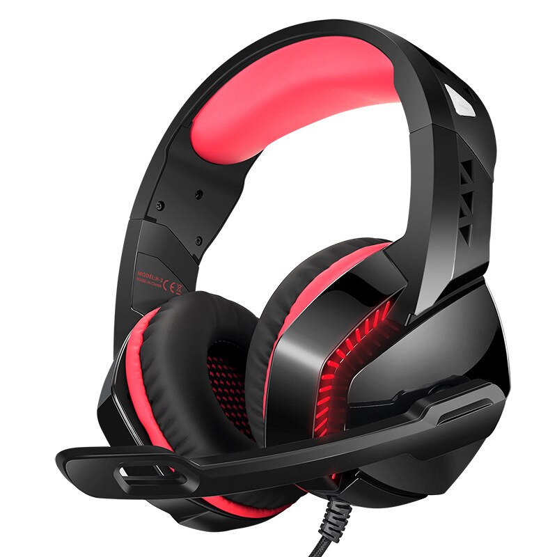 gaming headset USB built-in sound card: red