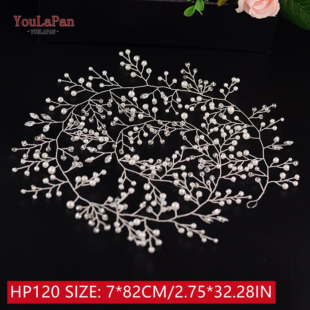 YouLaPan HP233 Wedding Rhinestone Headpieces Bride Hair Accessories Alloy Leaf Wedding Hair Vines Headband Wedding Hair Pieces: HP120
