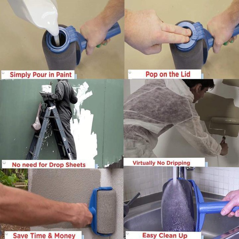 8Pcs Multifunction Paint Runner Roller Kit Pro Corner Brush Household Office Wall Decorate DIY Handle Painting Set Tools Rollers