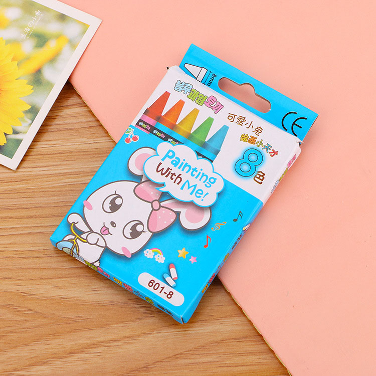 Juego de crayones de colores Kawai 8/12/24 para niños, grafiti, dibujo de bocetos, papelería coreana, suministros escolares de oficina: 8 color blue pack