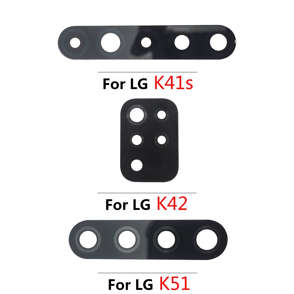 2Pcs Back Camera For LG K8 K41S K42 K51 k51S K61 K62 Plus Mobile Phone Housing Rear Camera Glass Lens Cover With Adhesive + Tool