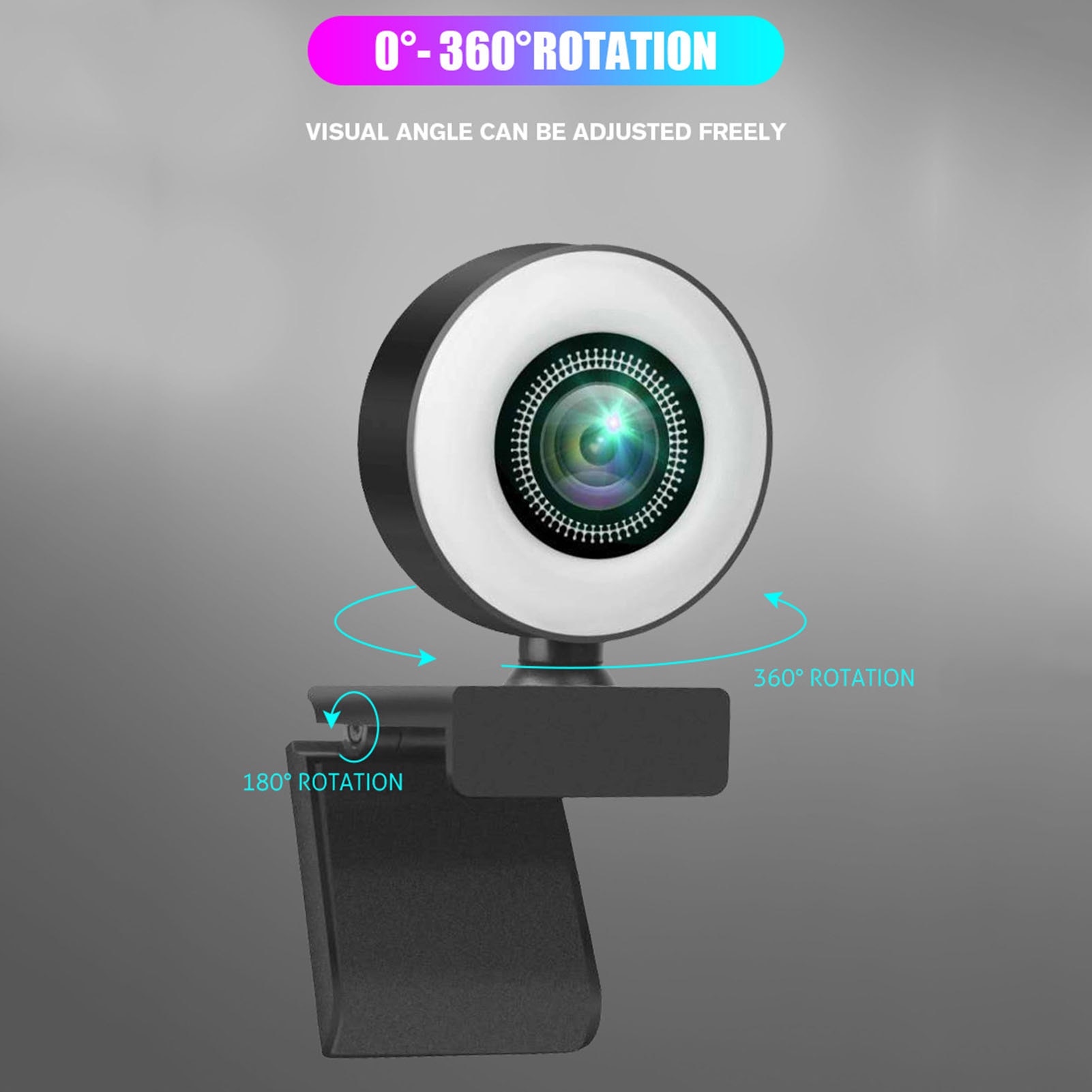 Multifunctionele Draagbare Usb 2.0 Video Camera Black 4K Hd Vullen Licht Computer Camera Driver Gratis Conferentie Live Webcam Voor pc