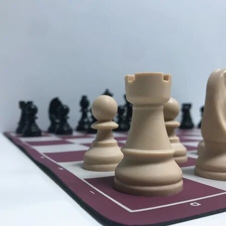 * * schaakset  (95mm-650gr- dubbele vezirli) draagbare schaakset plastic reis internationaal schaak