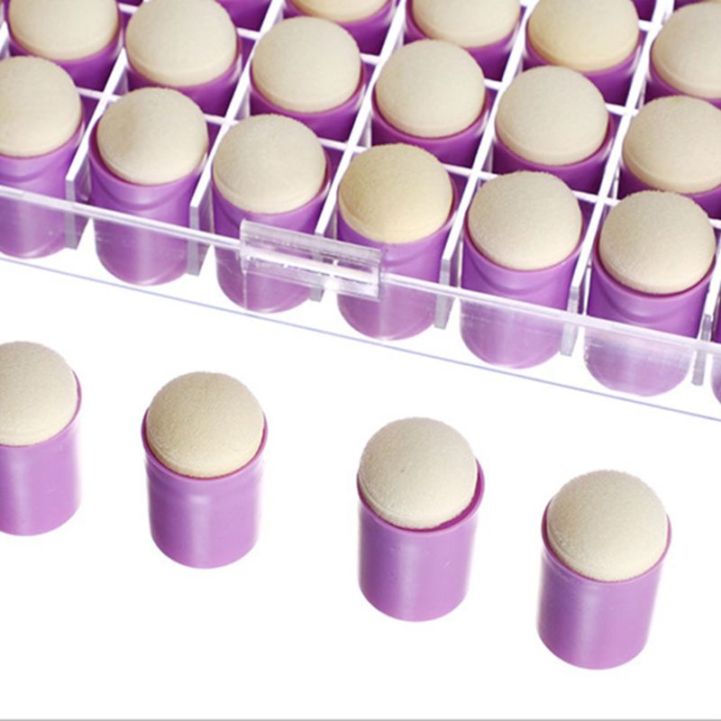 40 Pack of Finger Sponge Daubers with Storage Case for Painting Art Ink Crafts