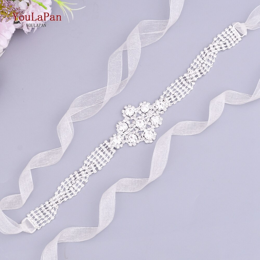 YouLaPan S98 Bling Bridal Belt Rhinestone Wedding Belt Dress Belt Luxury Dress Accessories Wedding Dress Accessories: Organza Ivory
