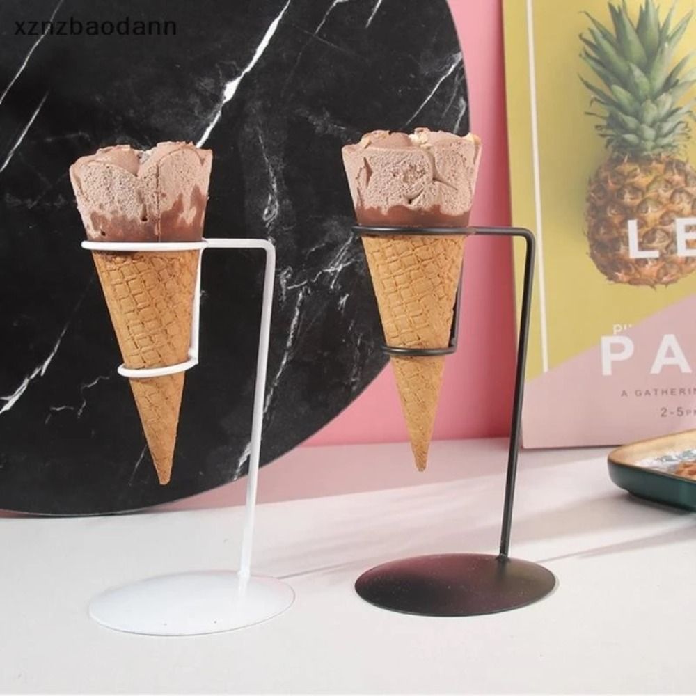High Iron Ice Cream Holder Display Rack Ice Cream Sweet Cone Holder Sweet Cone Sundae Dessert Stand Kitchen