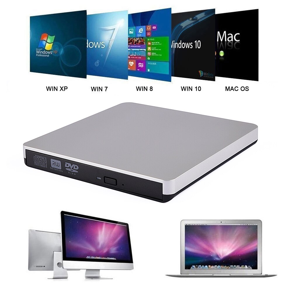Quemador de DVD externo Delgado, USB 3,0, DVD-RW, VCD, CD, RW, Superdrive portátil para Apple Mac, MacBook Pro, Air, iMAC