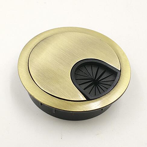 2 st zinklegering tråd hålskydd dator skrivbord kabel genomföring hål uttag port vindrulle hållare organisatör möbel hårdvara: B / 35mm