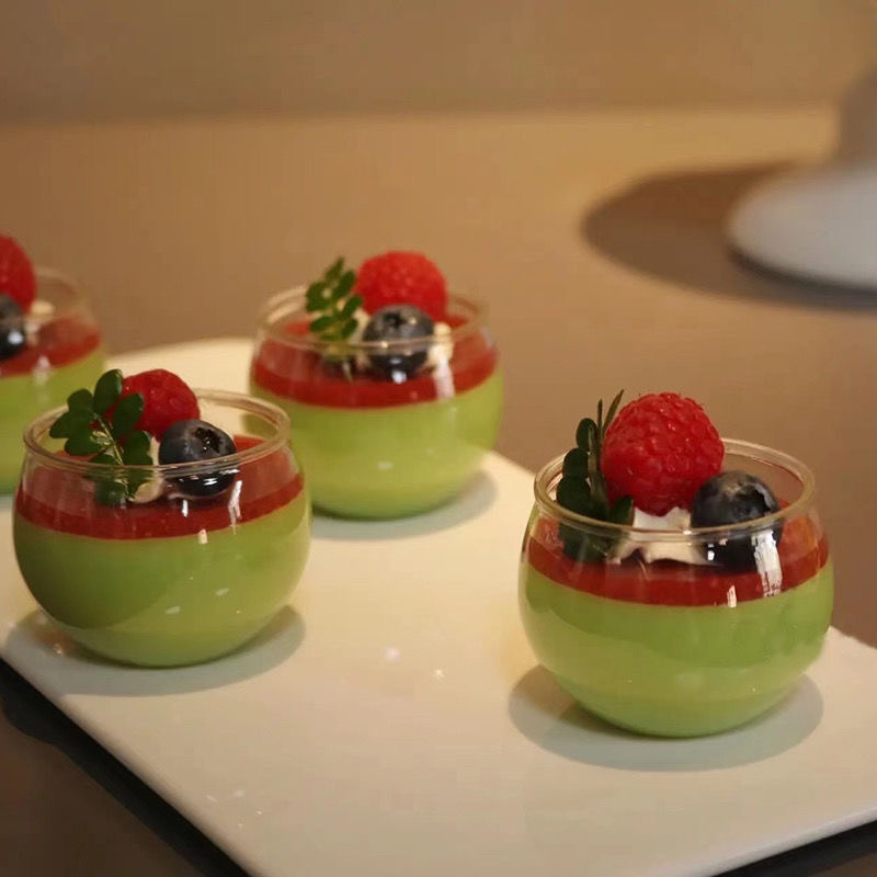 120 ml Wegwerp Ronde Dessert Cups voor Party Yoghurt Bakken Voorgerecht Ijs Bal Mousse Ijs Bal Plastic Dessert cups