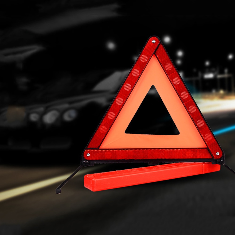 Foldable Reflective Safety Roadside Lighting Car Emergency Warning Triangle Stand Car Accessory